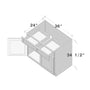 White Shaker RTA 36"W x 24"D x 34.5"H Base Cabinet with 2 Drawers and 2 Doors