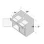 Glacier White RTA 36"W x 24"D x 34.5"H Base Cabinet with 2 Drawers and 2 Doors