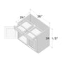 Pearl White RTA 36"W x 24"D x 34.5"H Base Cabinet with 2 Drawers and 2 Doors