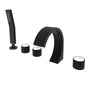 C-Shaped Curved Design 3-Handle Roman Bathtub Faucet with Hand Shower