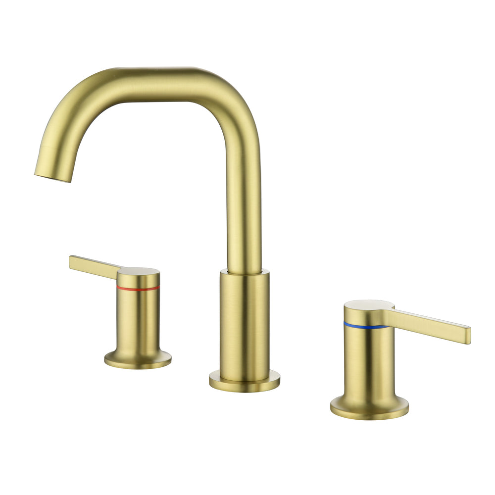 Solid Brass 3-Hole Widespread Bathroom Sink Faucet with Double Handles
