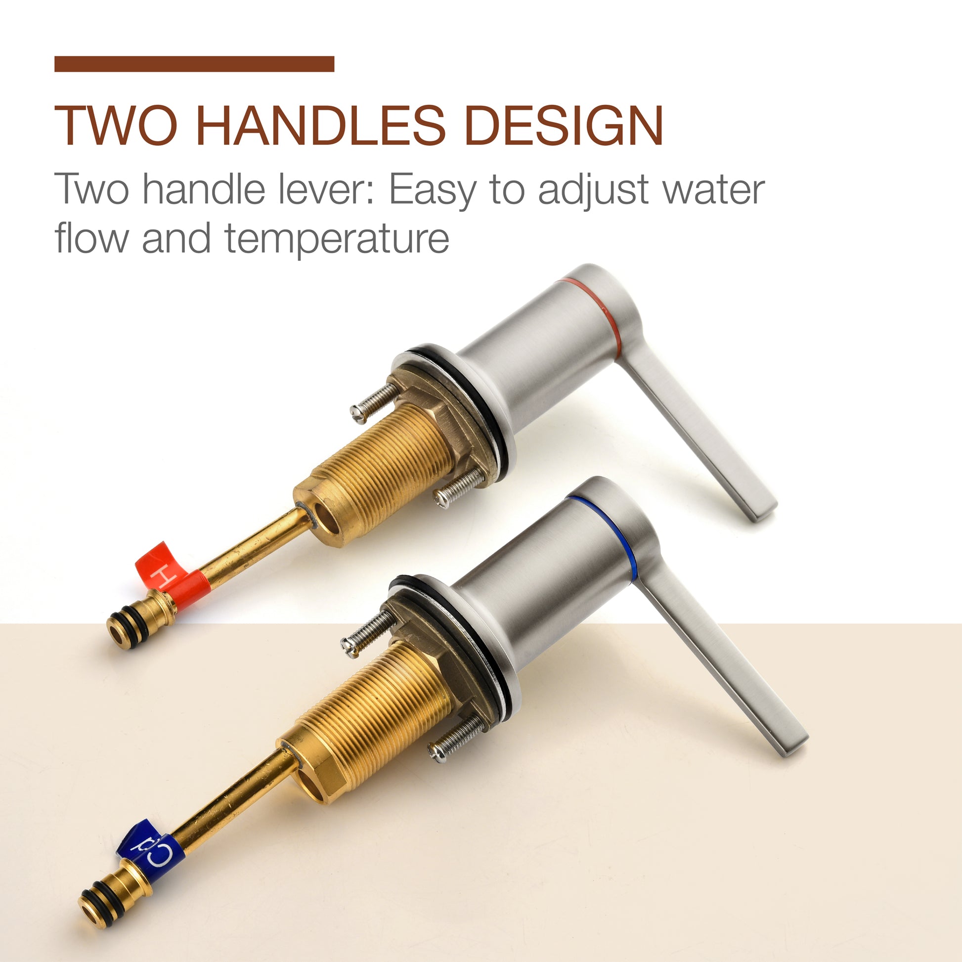 Solid Brass 3-Hole Widespread Bathroom Sink Faucet with Double Handles