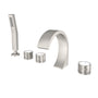 C-Shaped Curved Design 3-Handle Roman Bathtub Faucet with Hand Shower
