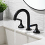 Matte Black 3-Hole Widespread Bathroom Sink Faucet with Dual Handles