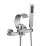 Wall-Mounted Brass Waterfall Tub Filler with Handheld Shower