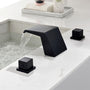8" Widespread Solid Brass Double Handle Bathroom Faucet with Waterfall Spout