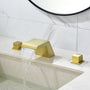 8" Widespread Solid Brass Double Handle Bathroom Faucet with Waterfall Spout