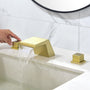 8" Widespread Solid Brass Double Handle Bathroom Faucet with Waterfall Spout