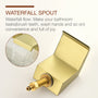8" Widespread Solid Brass Double Handle Bathroom Faucet with Waterfall Spout