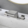 8" Widespread Solid Brass Double Handle Bathroom Faucet with Waterfall Spout