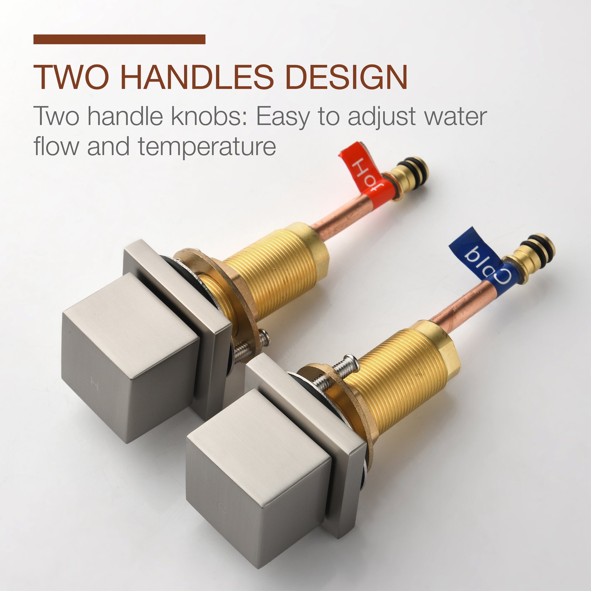 8" Widespread Solid Brass Double Handle Bathroom Faucet with Waterfall Spout