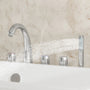 3-Handle Deck-Mounted Waterfall Roman Tub Faucet with Hand Shower