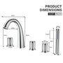 3-Handle Deck-Mounted Waterfall Roman Tub Faucet with Hand Shower