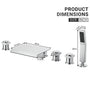 3-Handle 5 Holes Deck-Mounted Bathtub Faucet with Handheld Shower