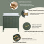 30"/36"/48" Freestanding Single Sink Bathroom Vanity with Solid Wood Construction & Marble Top