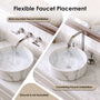 14 in. Round Ceramic Vessel Bathroom Sink in Glossy White / Stone Pattern Matte White