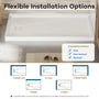 48"/60"x30"-36" White SMC Shower Base with Flamed Rock Slip-Resistant Surface, Left/Right Drain