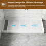 48"/60" x 30"/32"/36" White SMC Rectangular Shower Base with Non-Slip Texture, Left/Right Drain