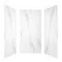 48"x36"x96" Calacatta/Cararra White SMC Shower Wall Panel System, Waterproof Grout-Free Shower Surround
