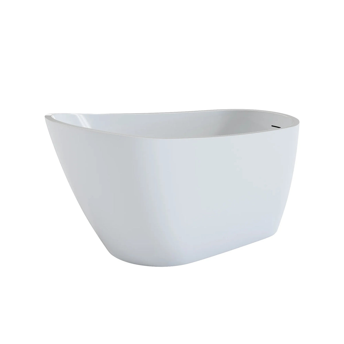 55"/59"/63" Glossy White Acrylic Freestanding Soaking Bathtub with Slipper design