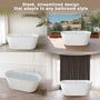 59 in. Acrylic Freestanding Soaking Bathtub with Toe-Tap Drain in Glossy White/Black