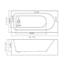 59 in. Glossy White Acrylic Alcove Soaking Bathtub with Integrated Skirt, Chrome Twist Drain and Overflow