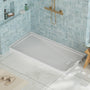 60"x30"/32" Grey One-Piece SMC Shower Pan Base with Anti-Slip Texture