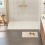 60"x32"/36" Curbless SMC Shower Base with Flamed Rock Slip-Resistant Surface, Reversible Drain