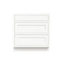Inset Origami White RTA 12-36"W x 34.5"H x 25"D 9-Size Base Cabinet with 3 Drawers