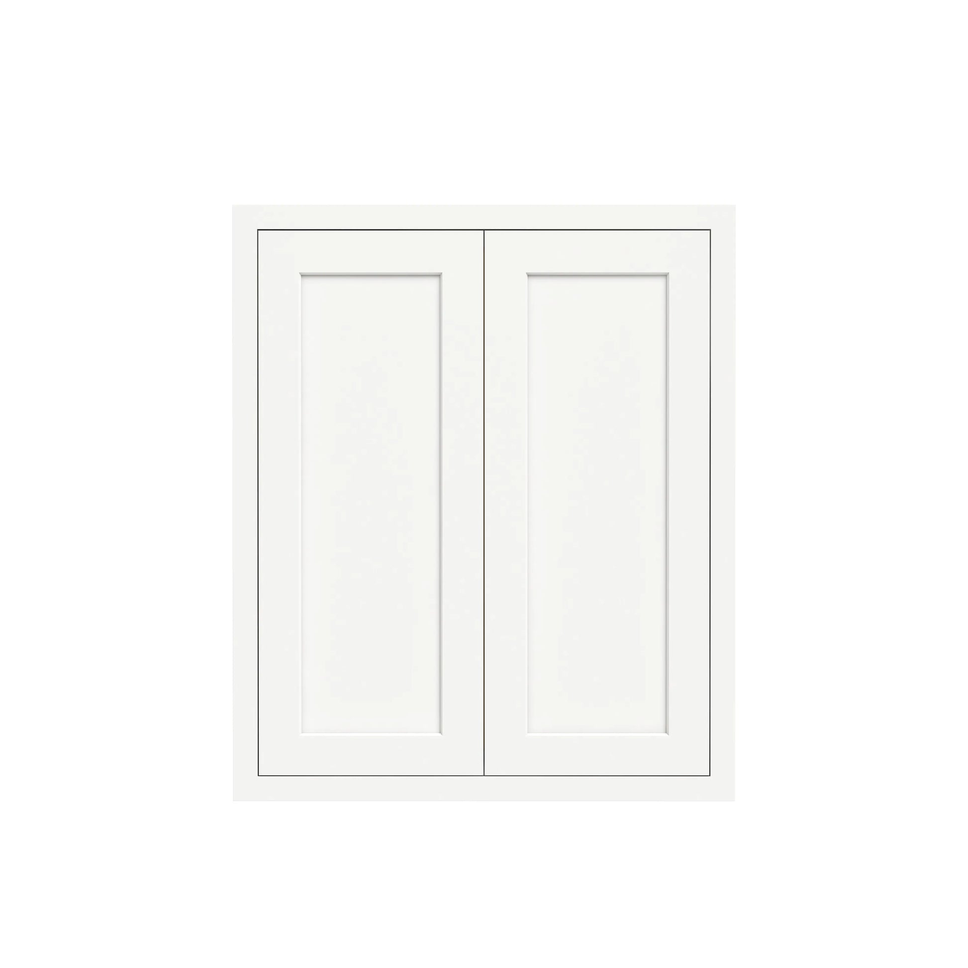 Inset Origami White RTA 24-36"W x 30-42"H x 13.5"D 15-Size Double Doors Wall Cabinet