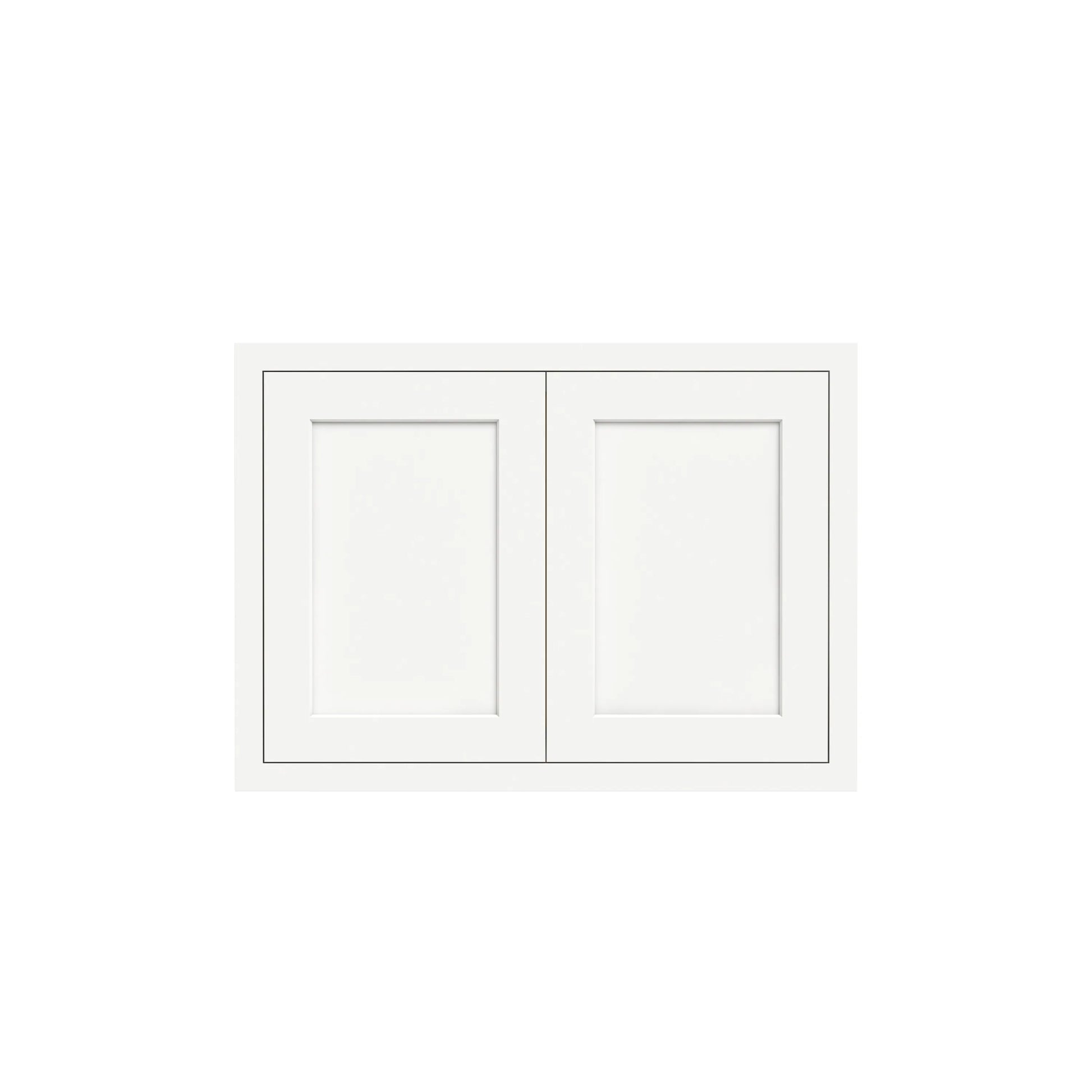 Inset Origami White RTA 30-36"W x 12-24"H x 25"D 7-Size Double Doors Wall Cabinet