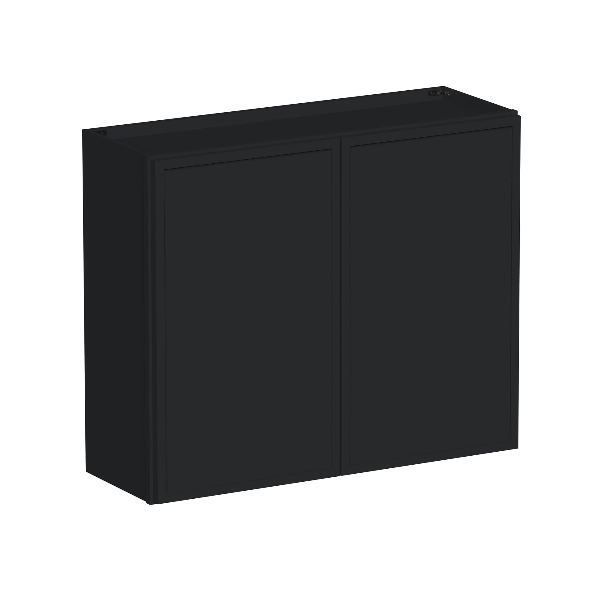 Slim Ebony Black Shaker RTA 24"-36"W x 30"/36"/42"H x 12"D 15-Size Standard Wall Cabinet with 2 Doors