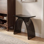 Translucent Resin Arched Solid Surface Bathroom Shower Bench in Glossy Smoke Black/Amber