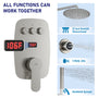 12" Wall-Mounted Body Jet Shower System with Slide Bar & Digital Display