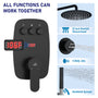12" Wall-Mounted Body Jet Shower System with Slide Bar & Digital Display