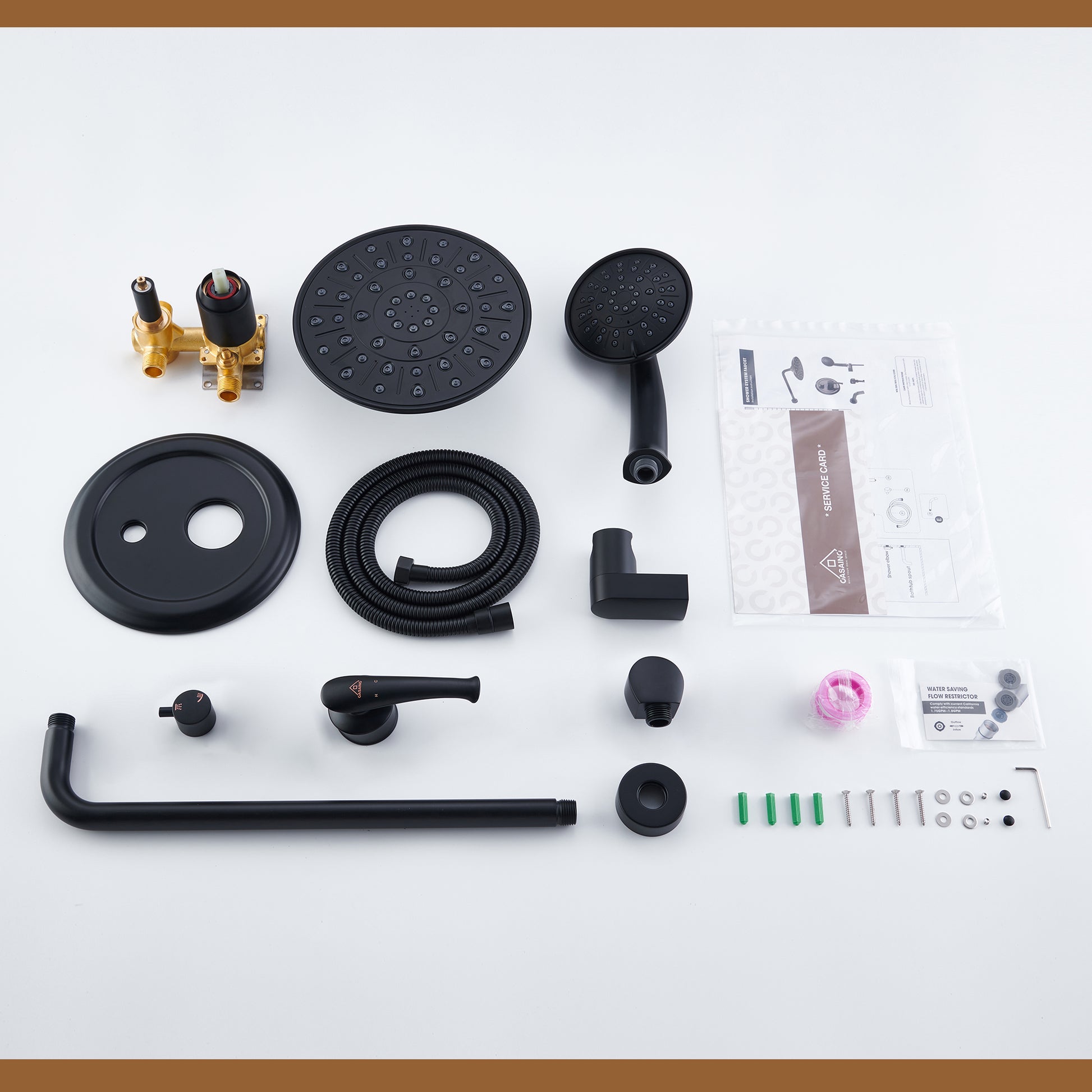 8.3" Wall-mounted Rain Shower System with Handheld & Valve Included