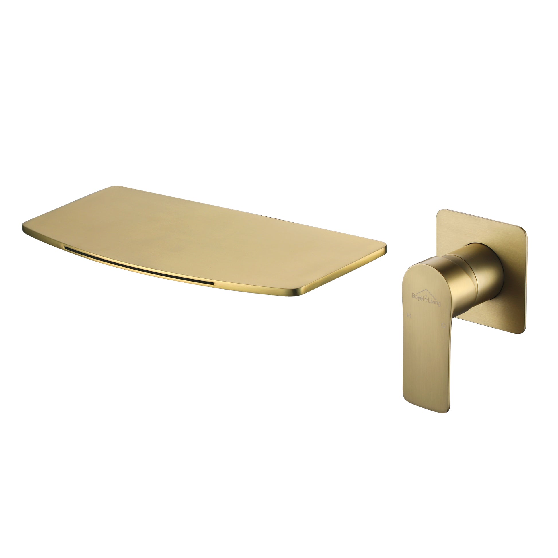 Wall Mounted Single Handle Waterfall Bathroom Sink Faucet with Rough-in Valve