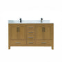 42"/55"/60"/72"/84" Warm Oak Freestanding Bathroom Vanity with Solid Wood Construction