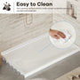 48"/60"x30"-36" White SMC Shower Base with Flamed Rock Slip-Resistant Surface, Left/Right Drain