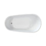 55"/59"/63" Glossy White Acrylic Freestanding Soaking Bathtub with Slipper design