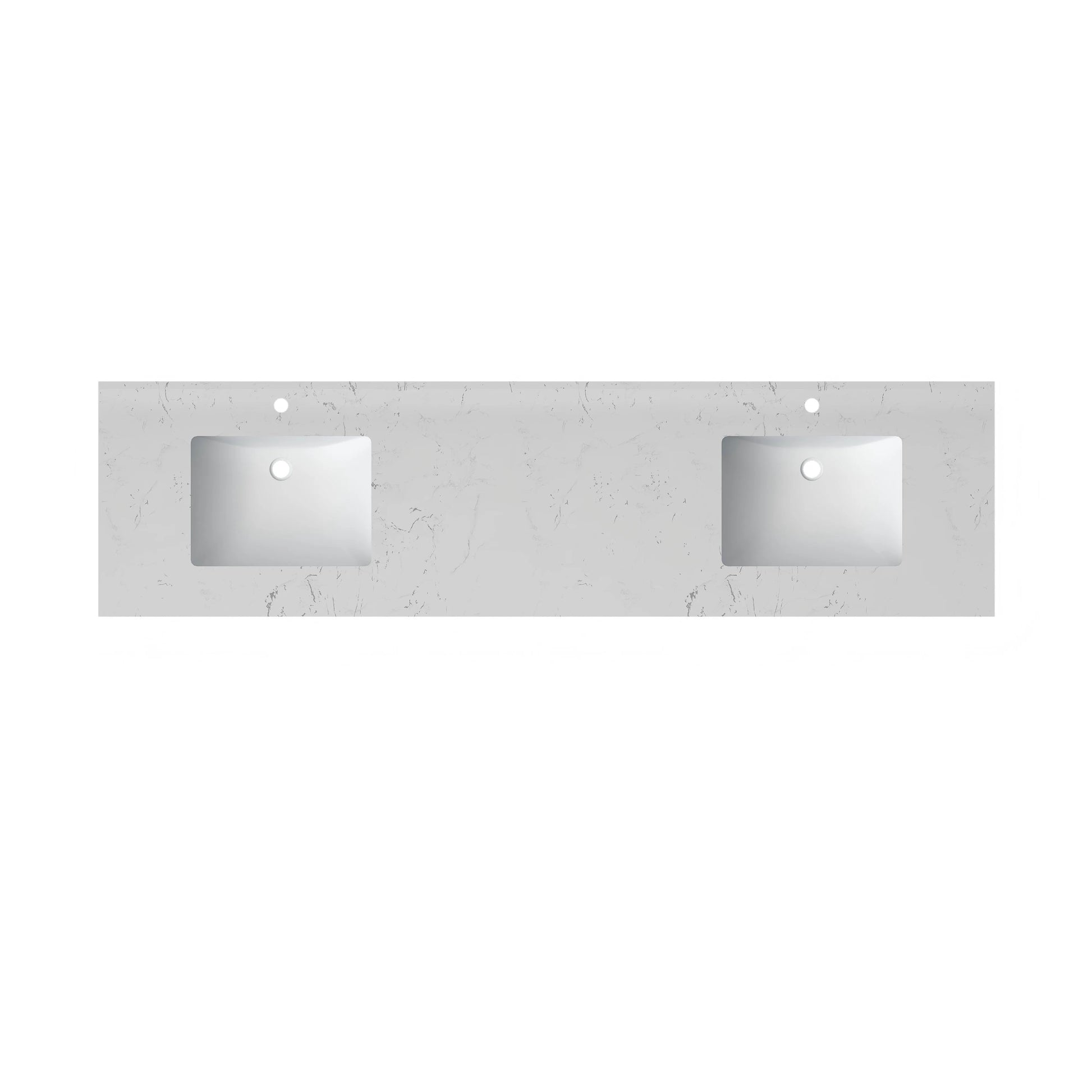 60"/84" Navy Blue Double Sink Bathroom Vanity with White Marble-Pattern Top