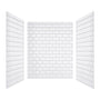 60"x32"x96" SMC Shower Wall Panel Kit with Small Subway Tile Pattern with Matte White / Glossy White Finish
