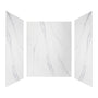 60"x36"x96" SMC Shower Wall Panel Kit in Calacatta/Carrara Finish with Grout-Free Matte Surface