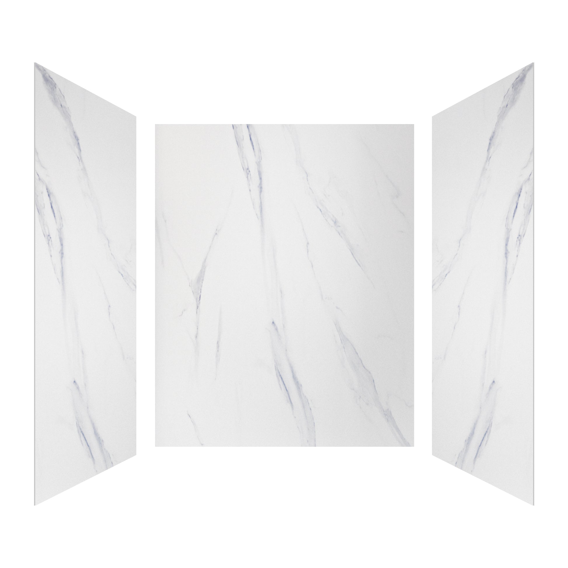 60"x36"x96" SMC Shower Wall Panel Kit in Calacatta/Carrara Finish with Grout-Free Matte Surface