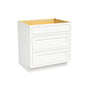 Inset Origami White RTA 12-36"W x 34.5"H x 25"D 9-Size Base Cabinet with 3 Drawers