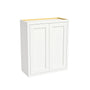 Inset Origami White RTA 24-36"W x 30-42"H x 13.5"D 15-Size Double Doors Wall Cabinet