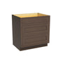 Inset Truffle Brown RTA 12-36"W x 34.5"H x 25"D 9-Size Base Cabinet with 3 Drawers