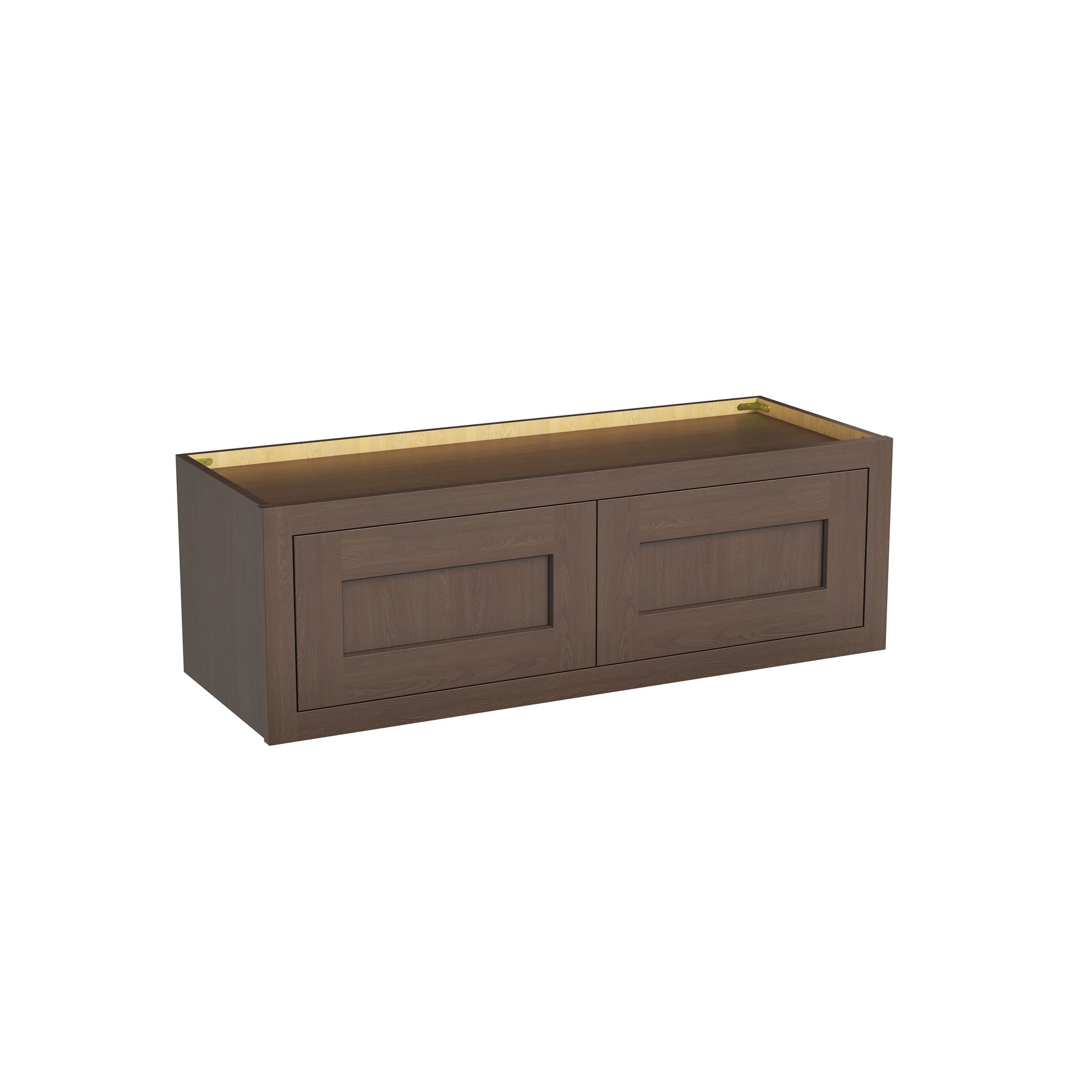 Inset Truffle Brown RTA 24-36"W x 12-24"H x 13.5"D 10-Size Double Doors Wall Cabinet