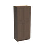Inset Truffle Brown RTA 24-36"W x 84-96"H x 25"D 9-Size Pantry Cabinet with 4 Doors and 4 Shelves