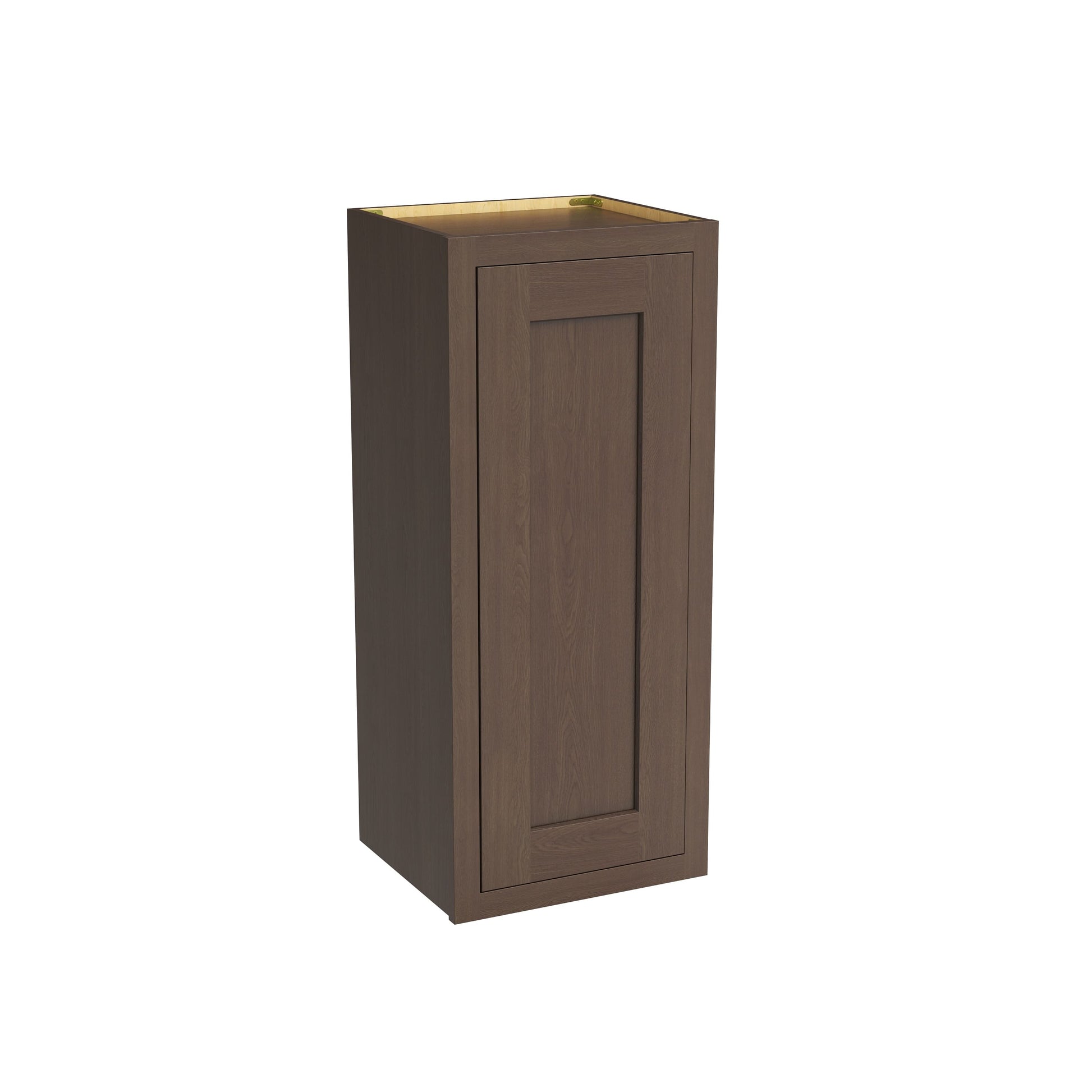 Inset Truffle Brown RTA 9-21"W x 30-42"H x 13.5"D 15-Size Single Door Wall Cabinet